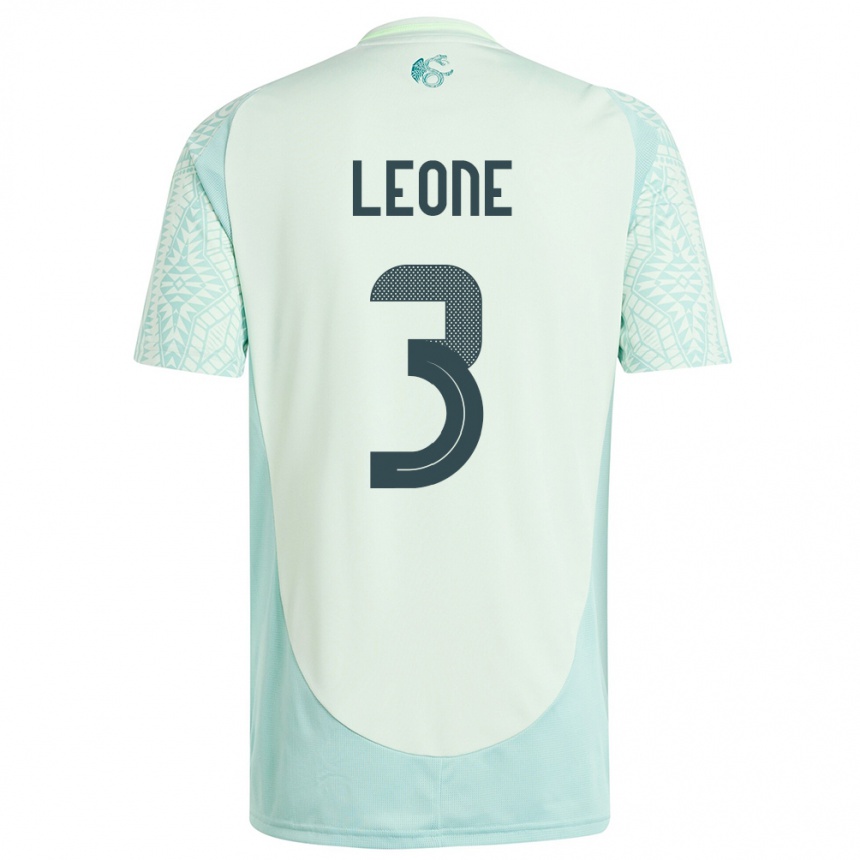 Niño Fútbol Camiseta México Antonio Leone #3 Lino Verde 2ª Equipación 24-26 Perú