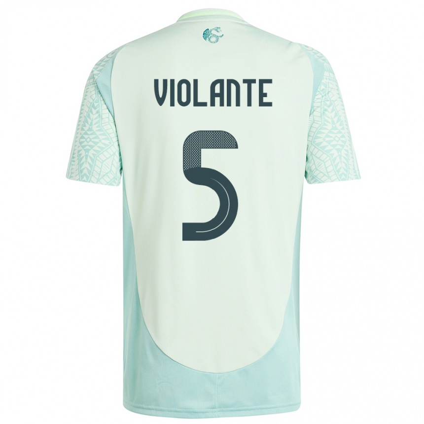 Niño Fútbol Camiseta México Isaias Violante #5 Lino Verde 2ª Equipación 24-26 Perú