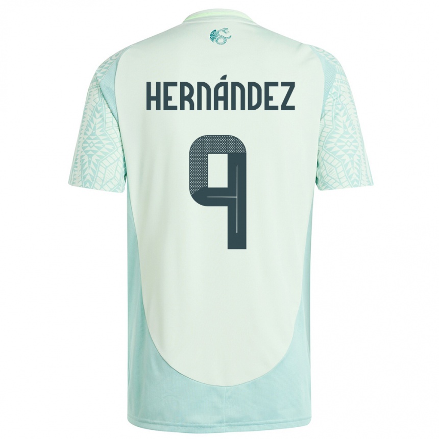 Niño Fútbol Camiseta México Jesus Hernandez #9 Lino Verde 2ª Equipación 24-26 Perú