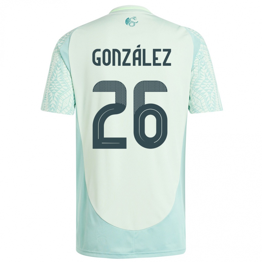 Niño Fútbol Camiseta México Bryan Gonzalez #26 Lino Verde 2ª Equipación 24-26 Perú