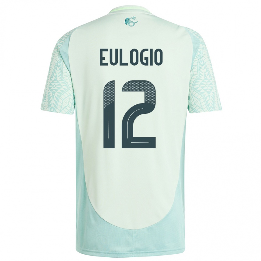 Niño Fútbol Camiseta México Jose Eulogio #12 Lino Verde 2ª Equipación 24-26 Perú