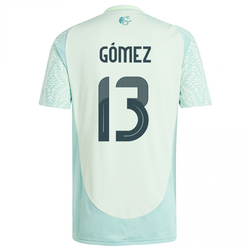 Niño Fútbol Camiseta México Diego Gomez #13 Lino Verde 2ª Equipación 24-26 Perú