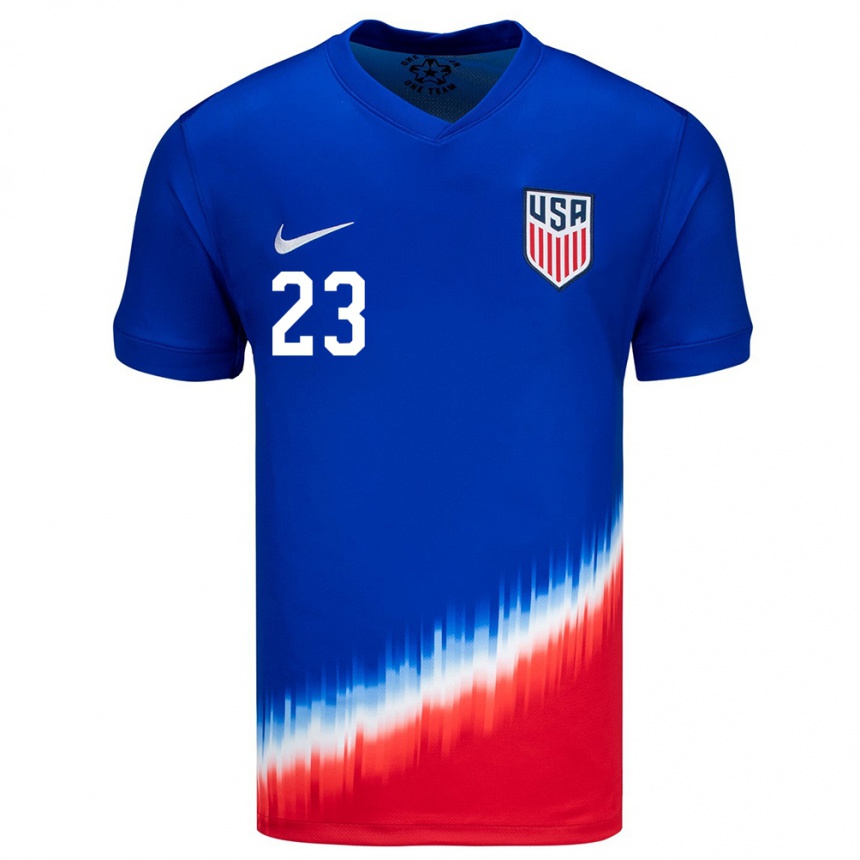 Niño Fútbol Camiseta Estados Unidos Kellyn Acosta #23 Azul 2ª Equipación 24-26 Perú