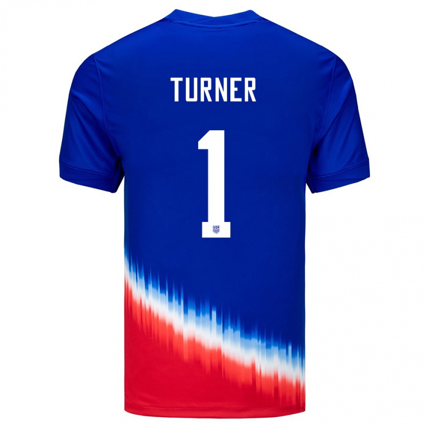 Niño Fútbol Camiseta Estados Unidos Matt Turner #1 Azul 2ª Equipación 24-26 Perú