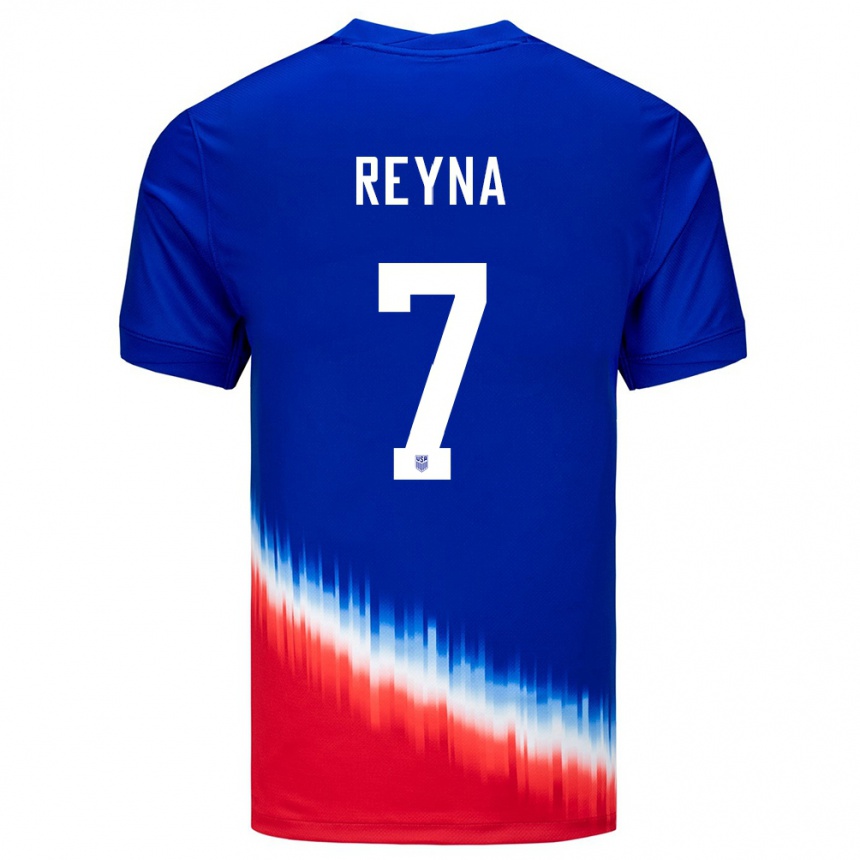 Niño Fútbol Camiseta Estados Unidos Giovanni Reyna #7 Azul 2ª Equipación 24-26 Perú