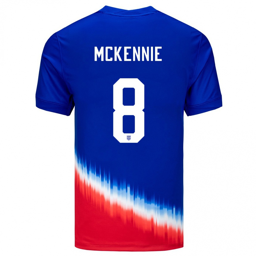 Niño Fútbol Camiseta Estados Unidos Weston Mckennie #8 Azul 2ª Equipación 24-26 Perú