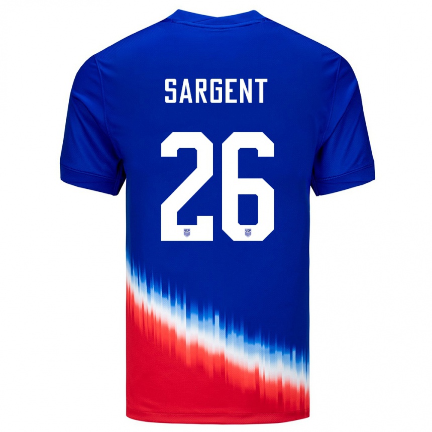 Niño Fútbol Camiseta Estados Unidos Josh Sargent #26 Azul 2ª Equipación 24-26 Perú