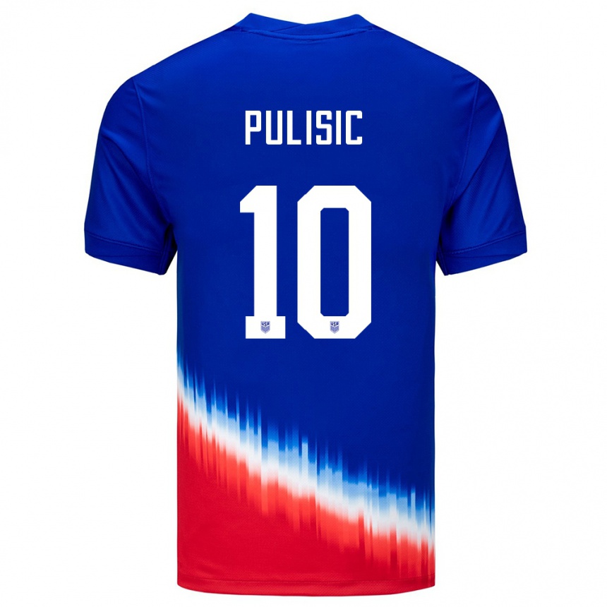 Niño Fútbol Camiseta Estados Unidos Christian Pulisic #10 Azul 2ª Equipación 24-26 Perú