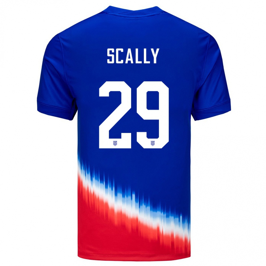 Niño Fútbol Camiseta Estados Unidos Joseph Scally #29 Azul 2ª Equipación 24-26 Perú