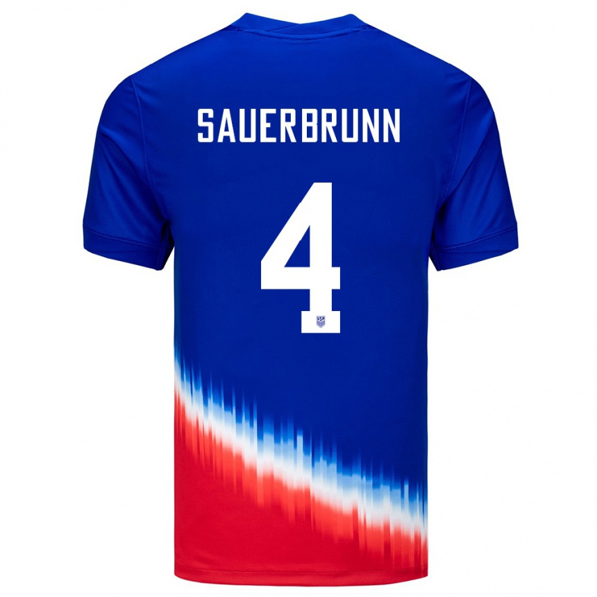 Niño Fútbol Camiseta Estados Unidos Becky Sauerbrunn #4 Azul 2ª Equipación 24-26 Perú