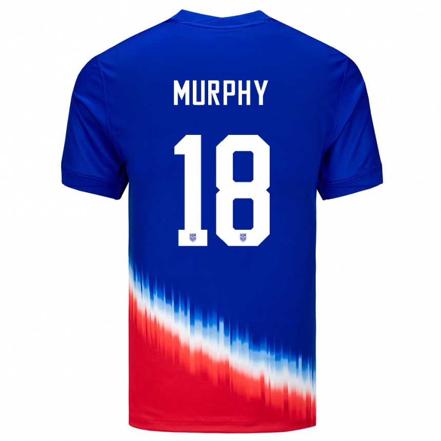 Niño Fútbol Camiseta Estados Unidos Casey Murphy #18 Azul 2ª Equipación 24-26 Perú