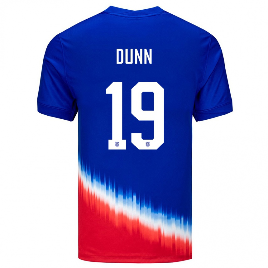 Niño Fútbol Camiseta Estados Unidos Crystal Dunn #19 Azul 2ª Equipación 24-26 Perú