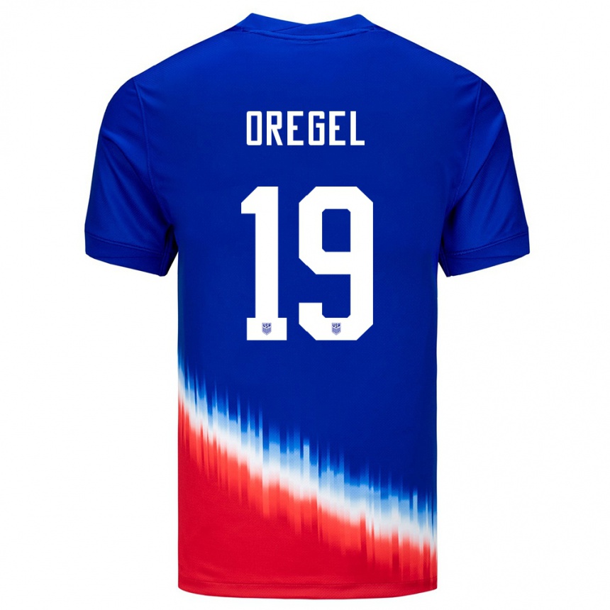 Niño Fútbol Camiseta Estados Unidos Sergio Oregel #19 Azul 2ª Equipación 24-26 Perú