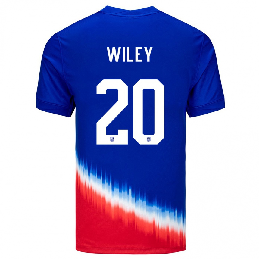 Niño Fútbol Camiseta Estados Unidos Caleb Wiley #20 Azul 2ª Equipación 24-26 Perú