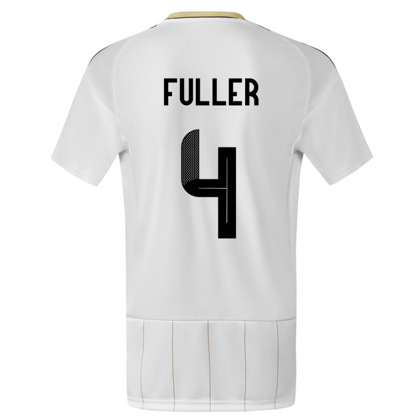 Niño Fútbol Camiseta Costa Rica Keysher Fuller #4 Blanco 2ª Equipación 24-26 Perú