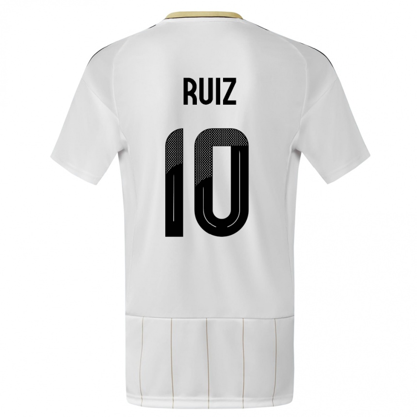 Niño Fútbol Camiseta Costa Rica Bryan Ruiz #10 Blanco 2ª Equipación 24-26 Perú