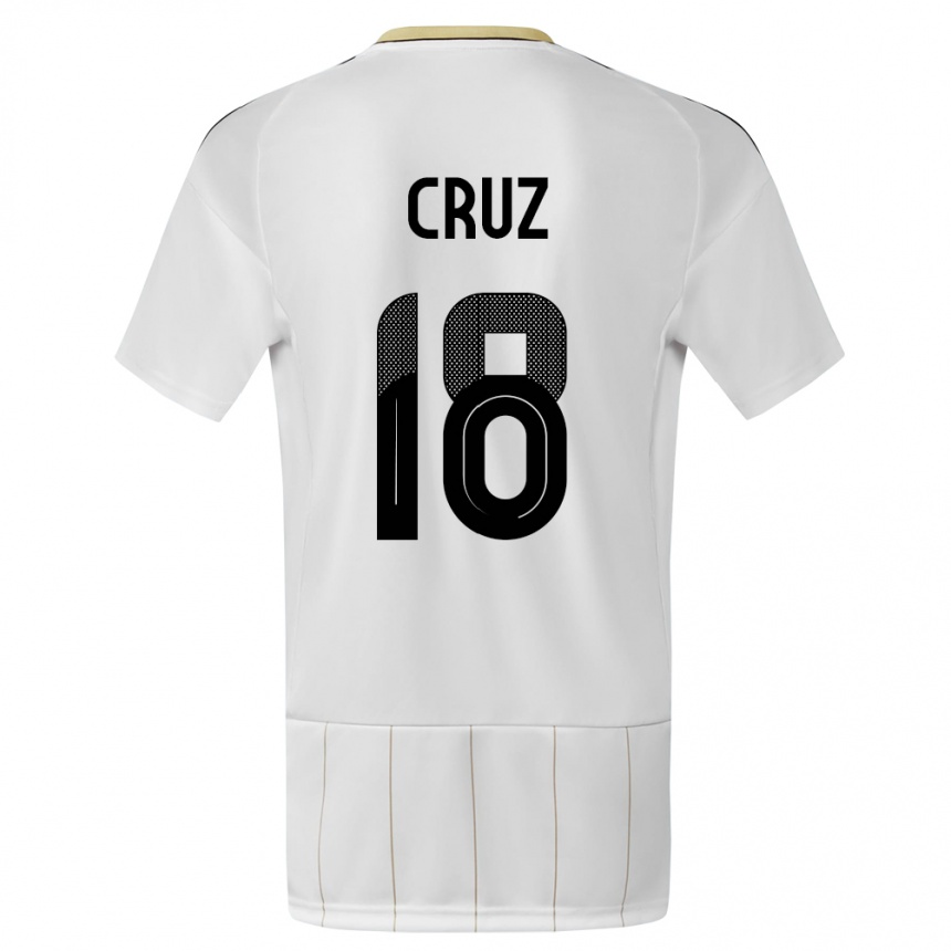 Niño Fútbol Camiseta Costa Rica Aaron Cruz #18 Blanco 2ª Equipación 24-26 Perú