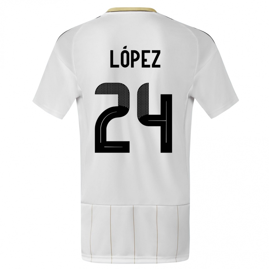 Niño Fútbol Camiseta Costa Rica Douglas Lopez #24 Blanco 2ª Equipación 24-26 Perú