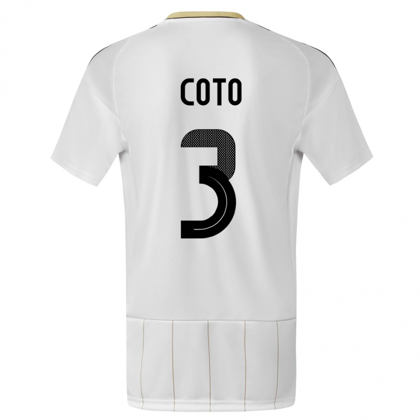 Niño Fútbol Camiseta Costa Rica Maria Coto #3 Blanco 2ª Equipación 24-26 Perú