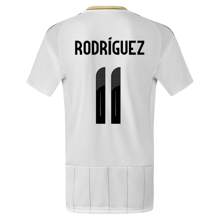 Niño Fútbol Camiseta Costa Rica Raquel Rodriguez #11 Blanco 2ª Equipación 24-26 Perú