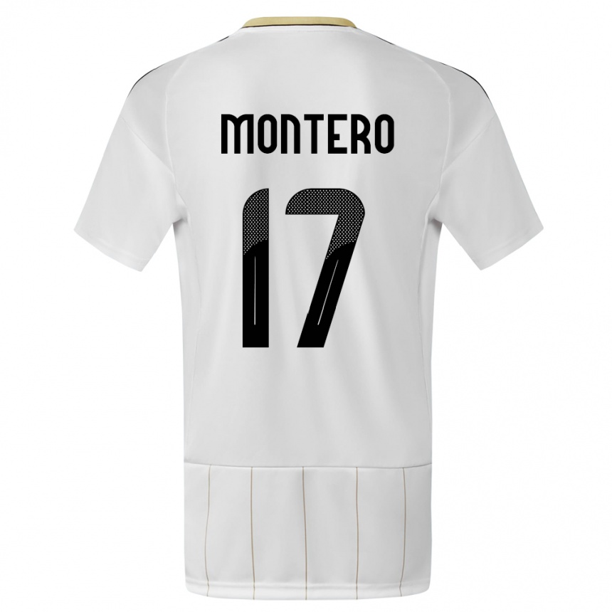 Niño Fútbol Camiseta Costa Rica Michelle Montero #17 Blanco 2ª Equipación 24-26 Perú