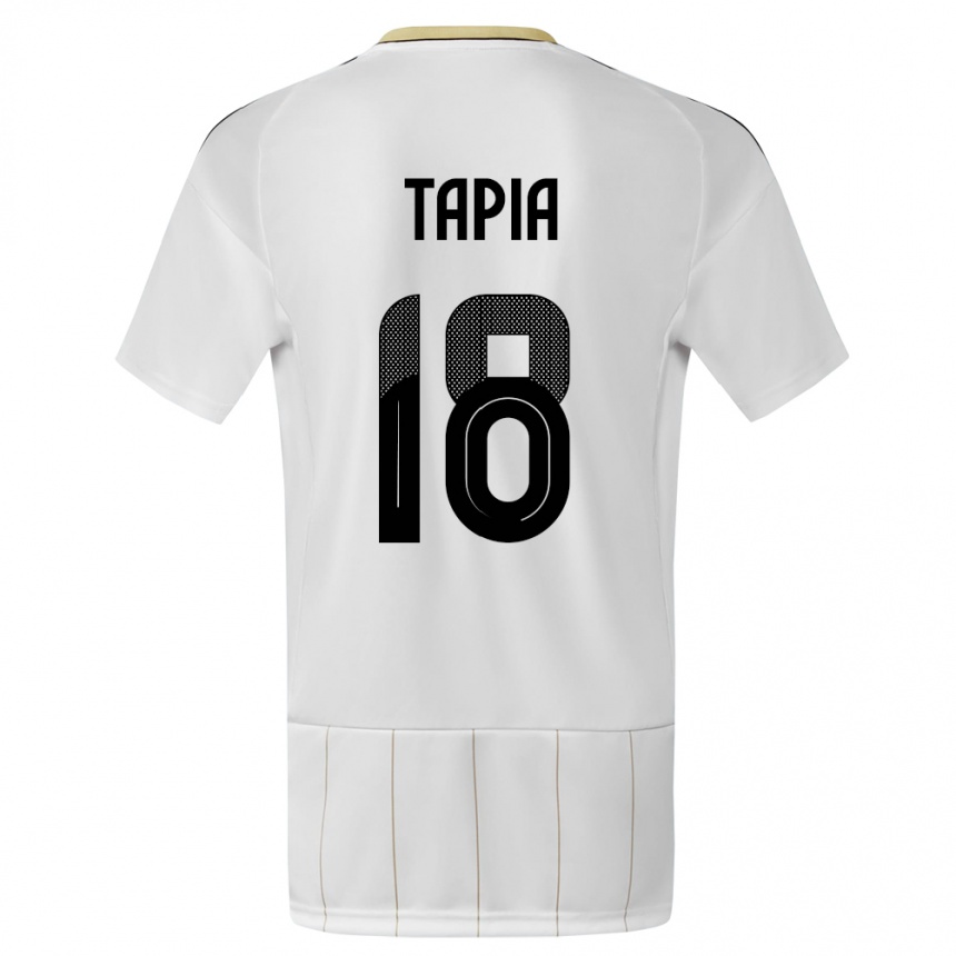 Niño Fútbol Camiseta Costa Rica Priscilla Tapia #18 Blanco 2ª Equipación 24-26 Perú