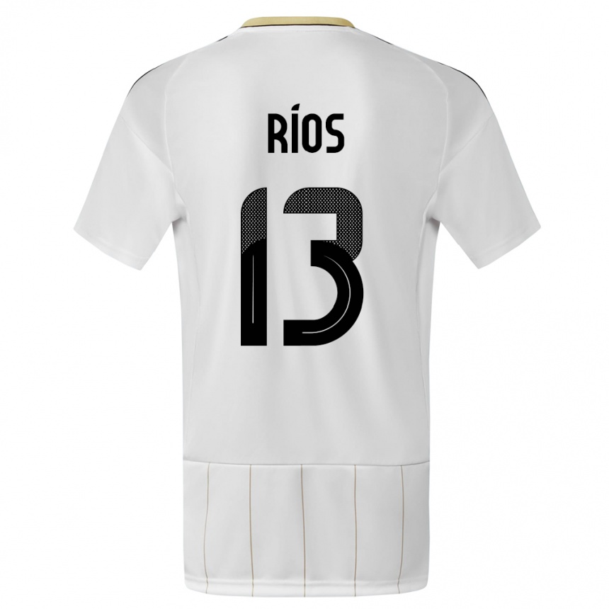 Niño Fútbol Camiseta Costa Rica Keral Rios #13 Blanco 2ª Equipación 24-26 Perú