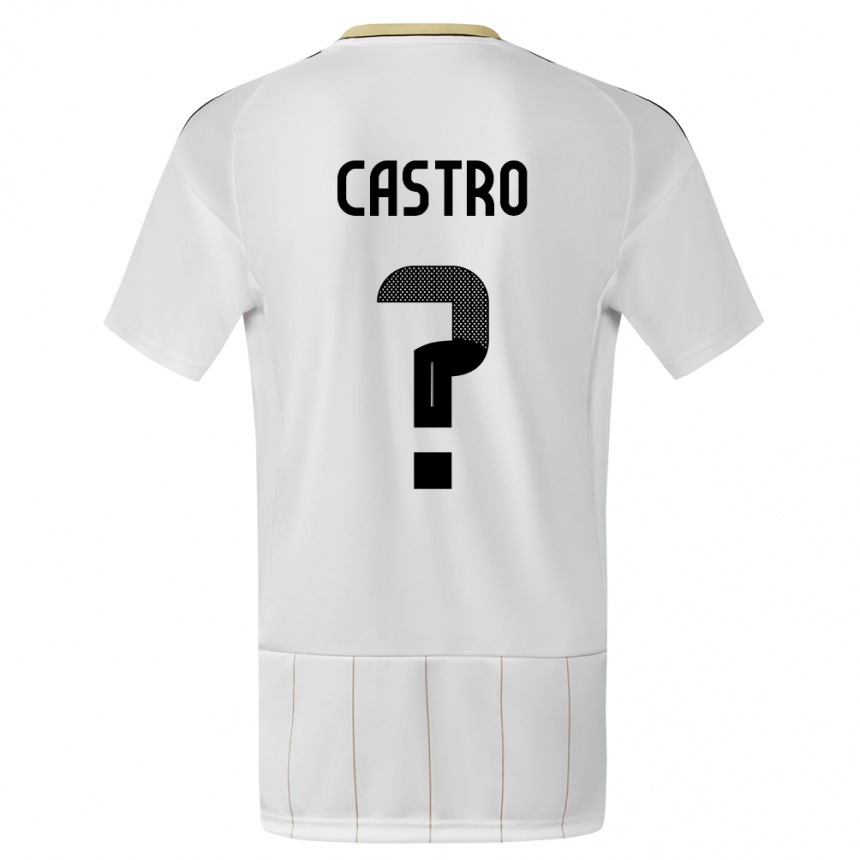 Niño Fútbol Camiseta Costa Rica Mathias Castro #0 Blanco 2ª Equipación 24-26 Perú