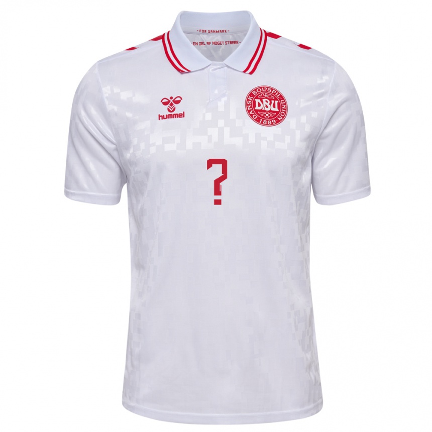 Niño Fútbol Camiseta Dinamarca Su Nombre #0 Blanco 2ª Equipación 24-26 Perú