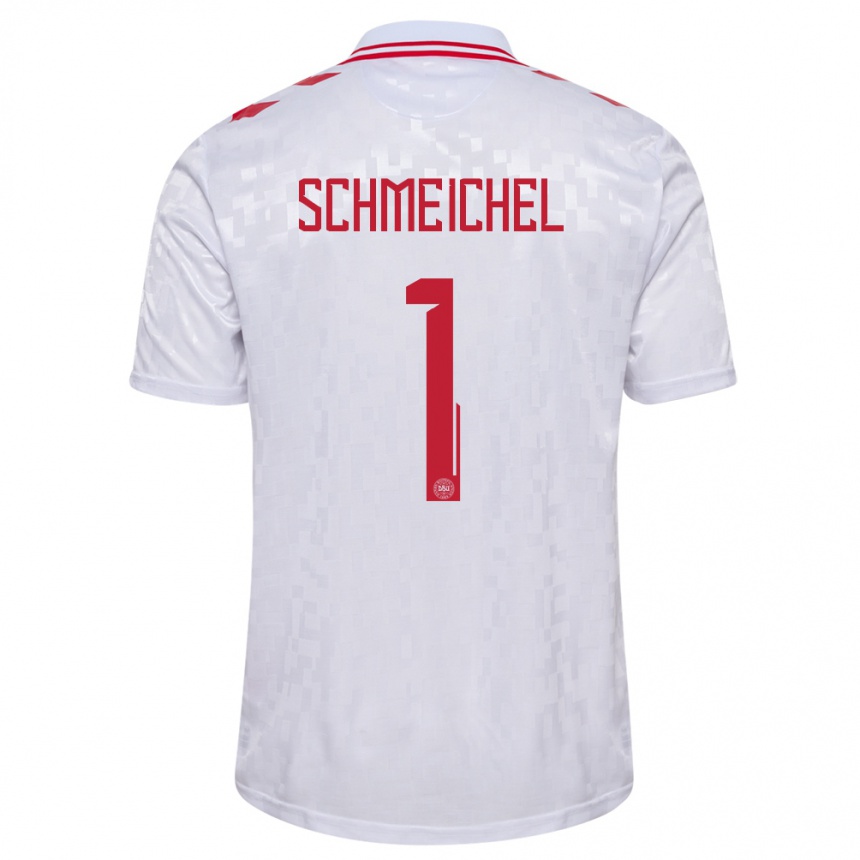 Niño Fútbol Camiseta Dinamarca Kasper Schmeichel #1 Blanco 2ª Equipación 24-26 Perú