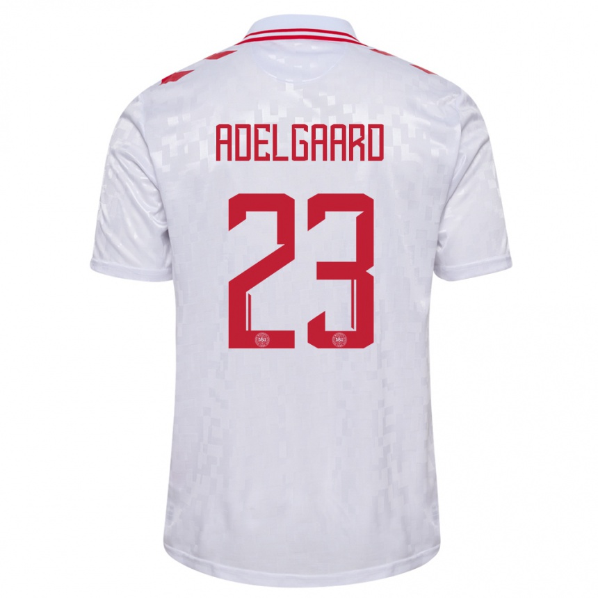 Niño Fútbol Camiseta Dinamarca Aske Adelgaard #23 Blanco 2ª Equipación 24-26 Perú