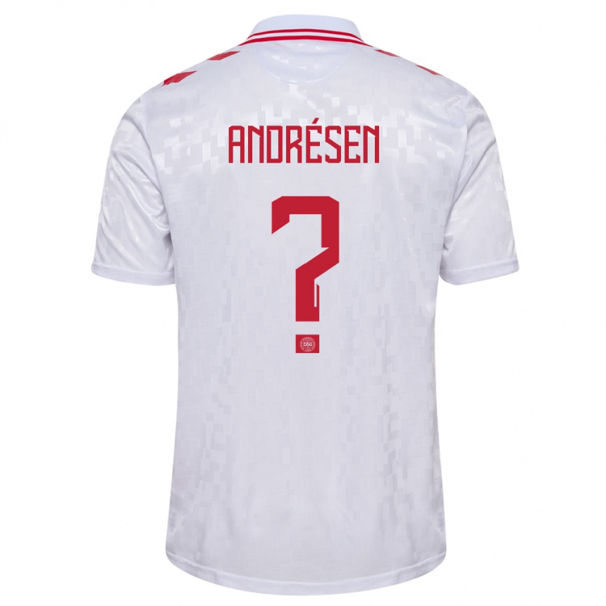 Niño Fútbol Camiseta Dinamarca Aske Andrésen #0 Blanco 2ª Equipación 24-26 Perú