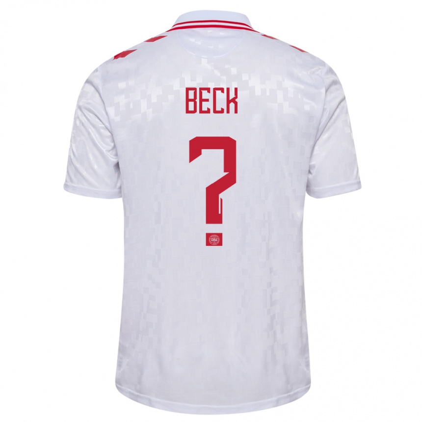 Niño Fútbol Camiseta Dinamarca Julius Beck #0 Blanco 2ª Equipación 24-26 Perú