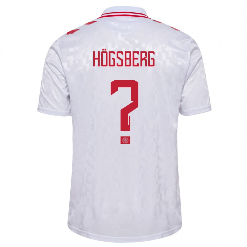 Niño Fútbol Camiseta Dinamarca Lucas Högsberg #0 Blanco 2ª Equipación 24-26 Perú