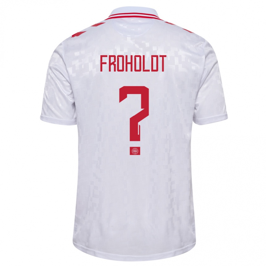 Niño Fútbol Camiseta Dinamarca Victor Froholdt #0 Blanco 2ª Equipación 24-26 Perú