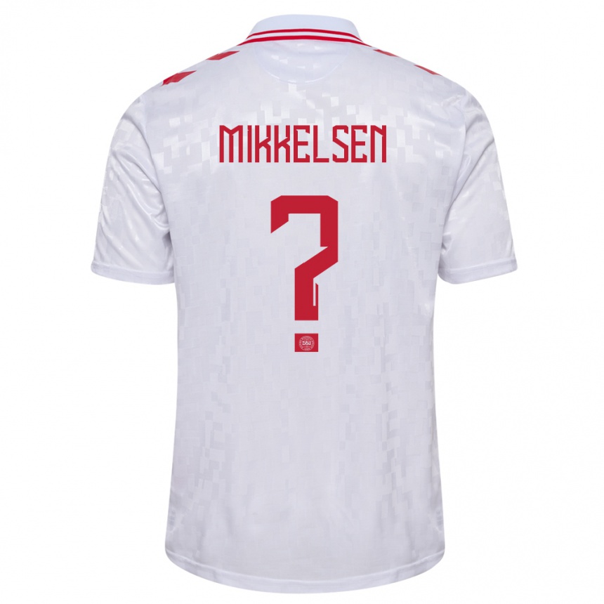 Niño Fútbol Camiseta Dinamarca Sebastian Mikkelsen #0 Blanco 2ª Equipación 24-26 Perú