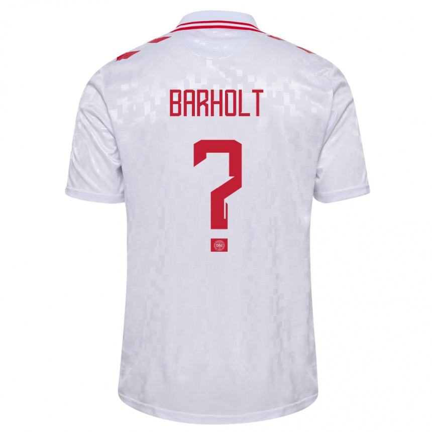 Niño Fútbol Camiseta Dinamarca Noah Barholt #0 Blanco 2ª Equipación 24-26 Perú