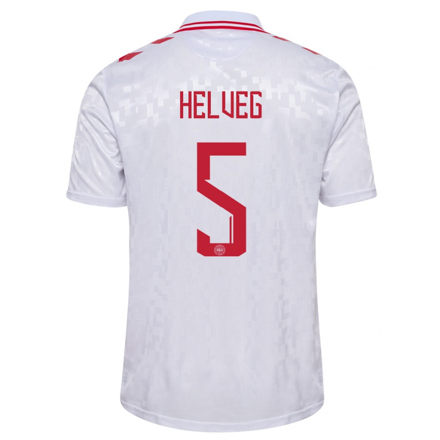 Niño Fútbol Camiseta Dinamarca Richard Helveg #5 Blanco 2ª Equipación 24-26 Perú