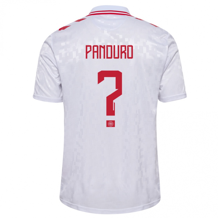 Niño Fútbol Camiseta Dinamarca Tristan Panduro #0 Blanco 2ª Equipación 24-26 Perú