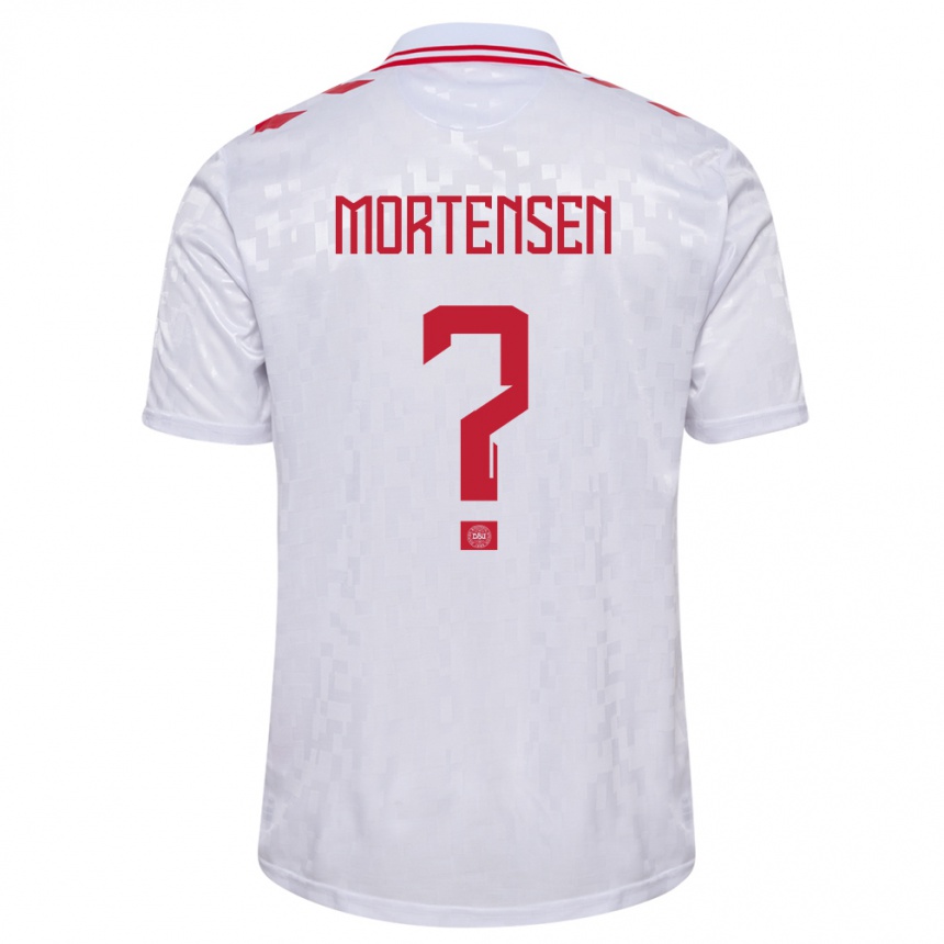 Niño Fútbol Camiseta Dinamarca Malthe Mortensen #0 Blanco 2ª Equipación 24-26 Perú