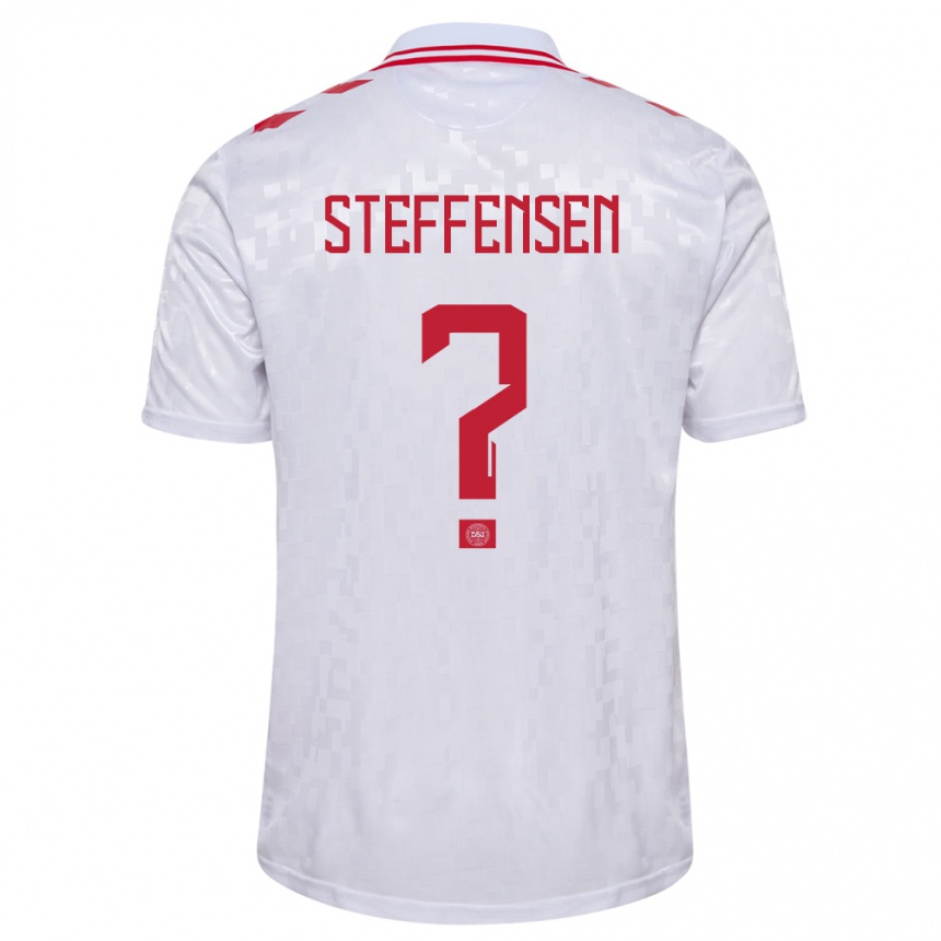 Niño Fútbol Camiseta Dinamarca Mark Steffensen #0 Blanco 2ª Equipación 24-26 Perú