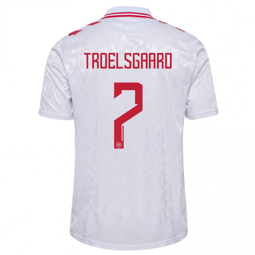 Niño Fútbol Camiseta Dinamarca Sanne Troelsgaard #7 Blanco 2ª Equipación 24-26 Perú