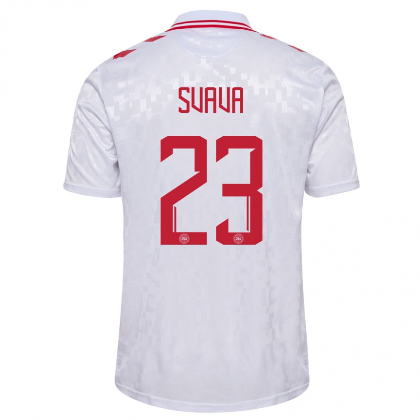 Niño Fútbol Camiseta Dinamarca Sofie Svava #23 Blanco 2ª Equipación 24-26 Perú