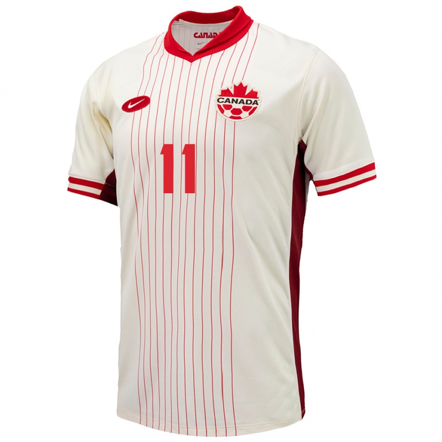 Niño Fútbol Camiseta Canadá Desiree Scott #11 Blanco 2ª Equipación 24-26 Perú