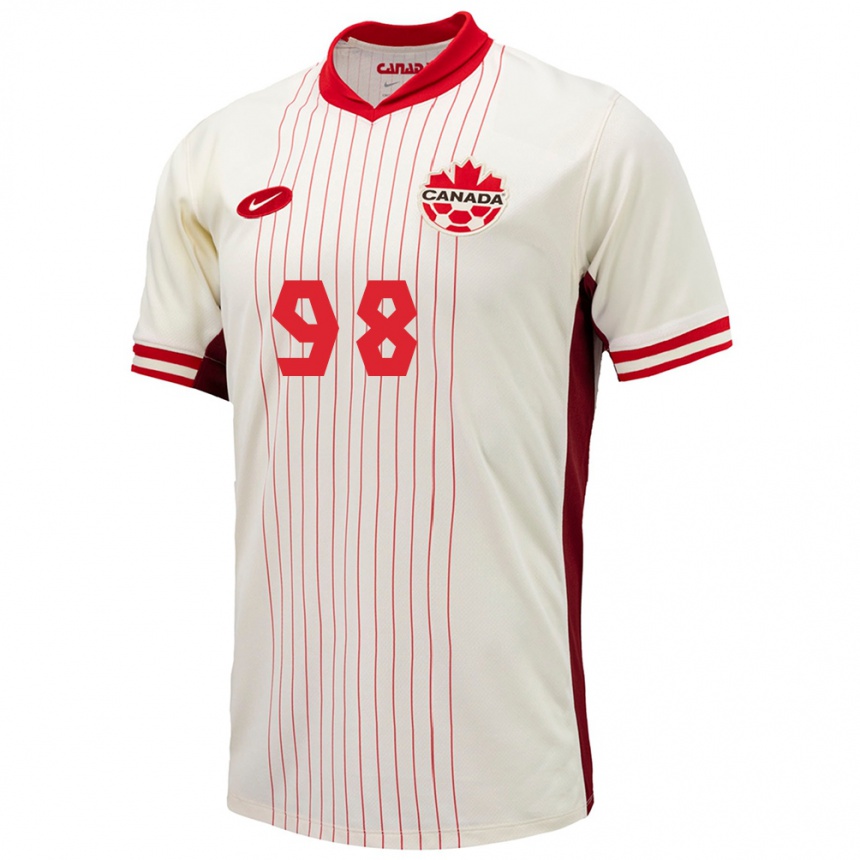 Niño Fútbol Camiseta Canadá Olivia Smith #98 Blanco 2ª Equipación 24-26 Perú