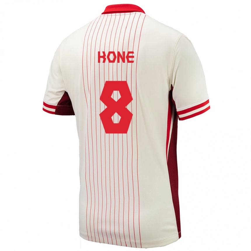 Niño Fútbol Camiseta Canadá Ismael Kone #8 Blanco 2ª Equipación 24-26 Perú