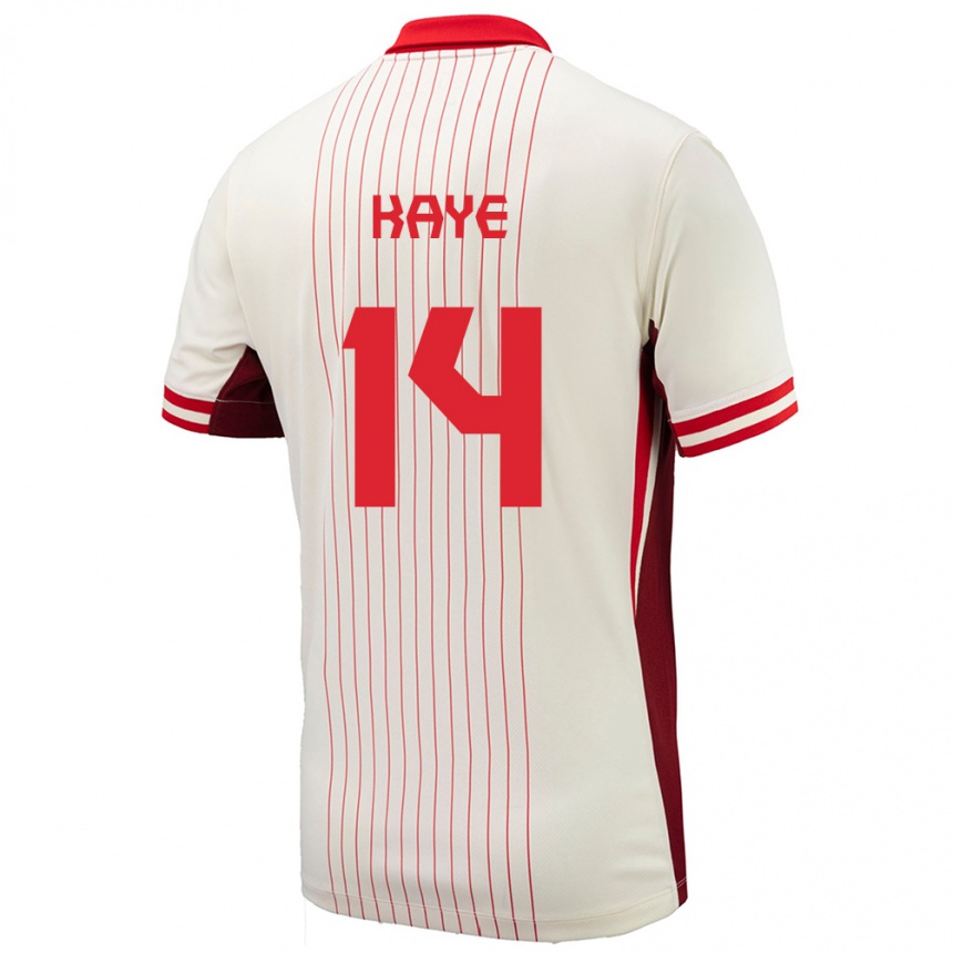 Niño Fútbol Camiseta Canadá Mark Anthony Kaye #14 Blanco 2ª Equipación 24-26 Perú