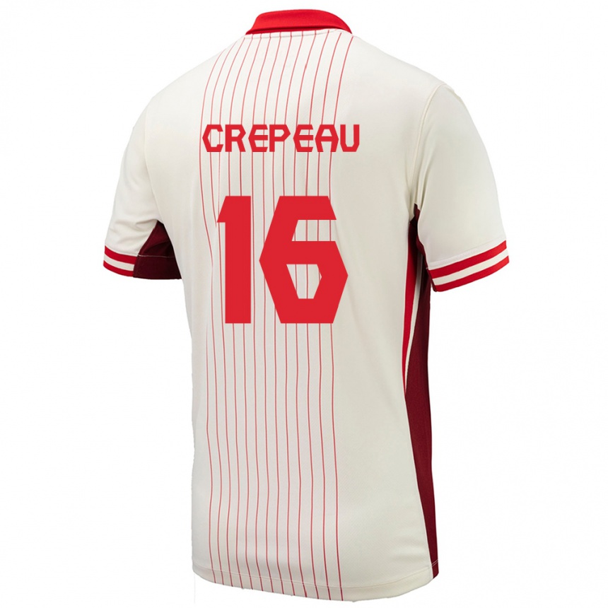 Niño Fútbol Camiseta Canadá Maxime Crepeau #16 Blanco 2ª Equipación 24-26 Perú