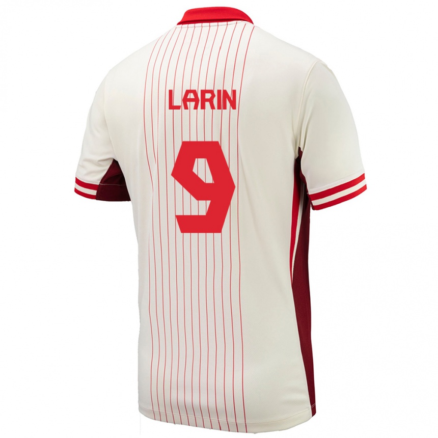 Niño Fútbol Camiseta Canadá Cyle Larin #9 Blanco 2ª Equipación 24-26 Perú