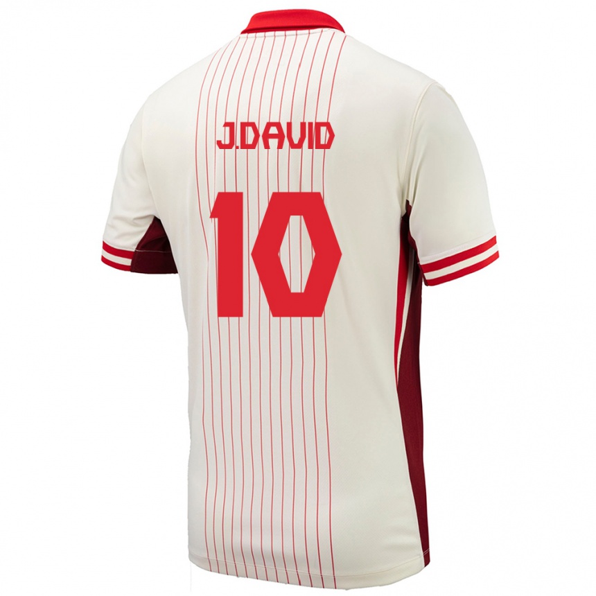 Niño Fútbol Camiseta Canadá Jonathan David #10 Blanco 2ª Equipación 24-26 Perú